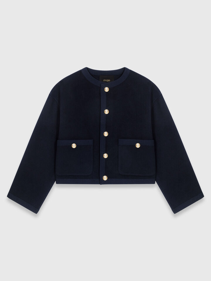 Veste double face et galons tress&eacute;s