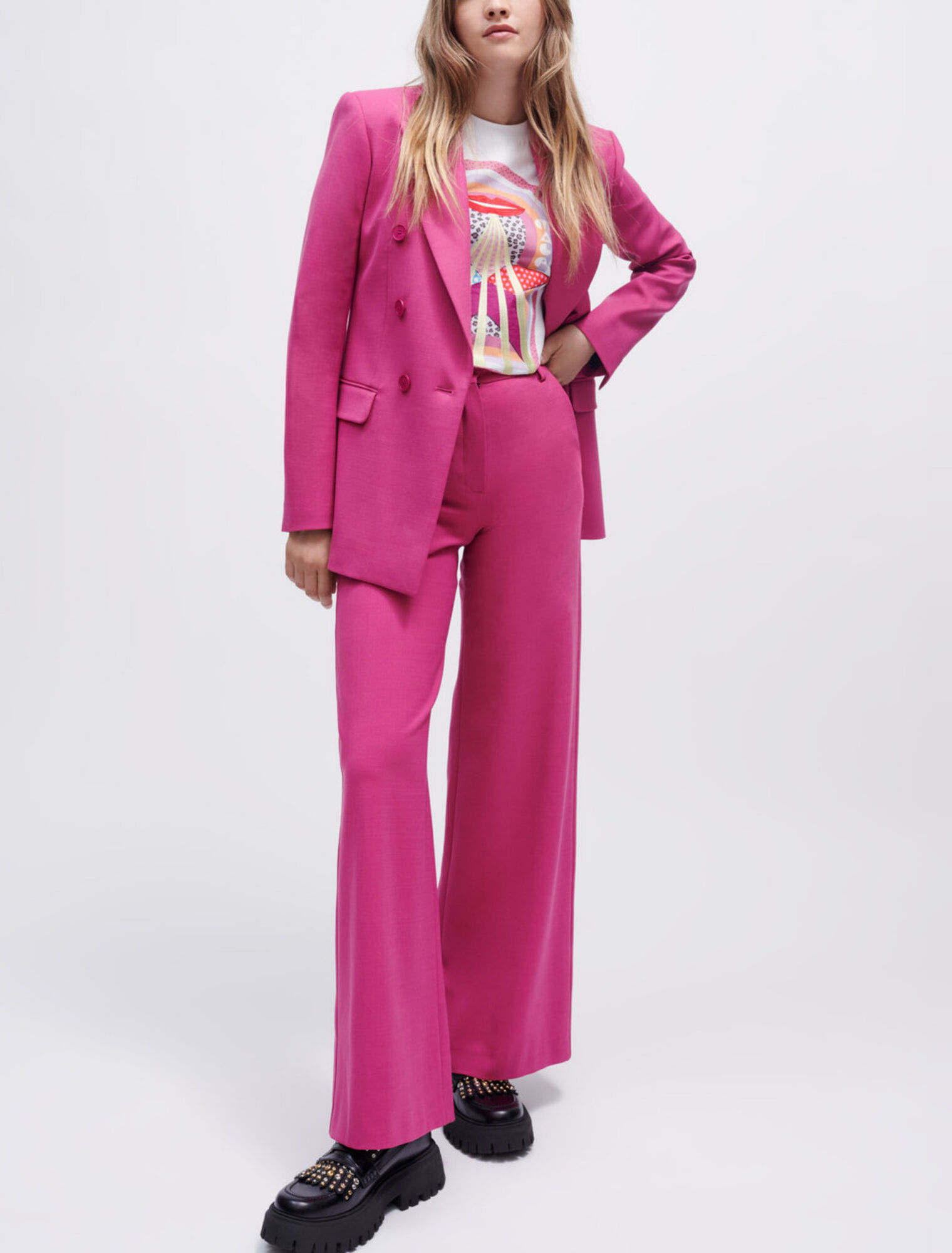 Veste de tailleur croisée et stretch