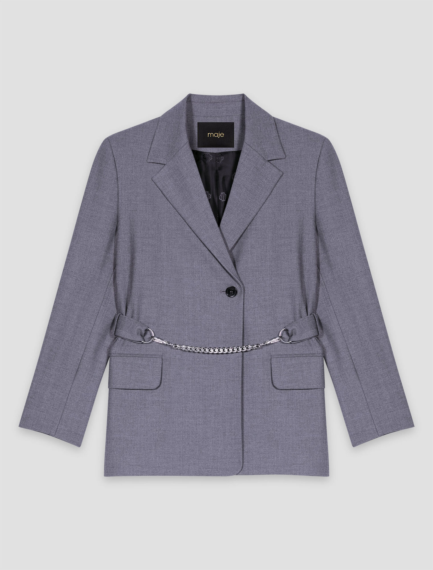 Veste de tailleur à ceinture chaîne