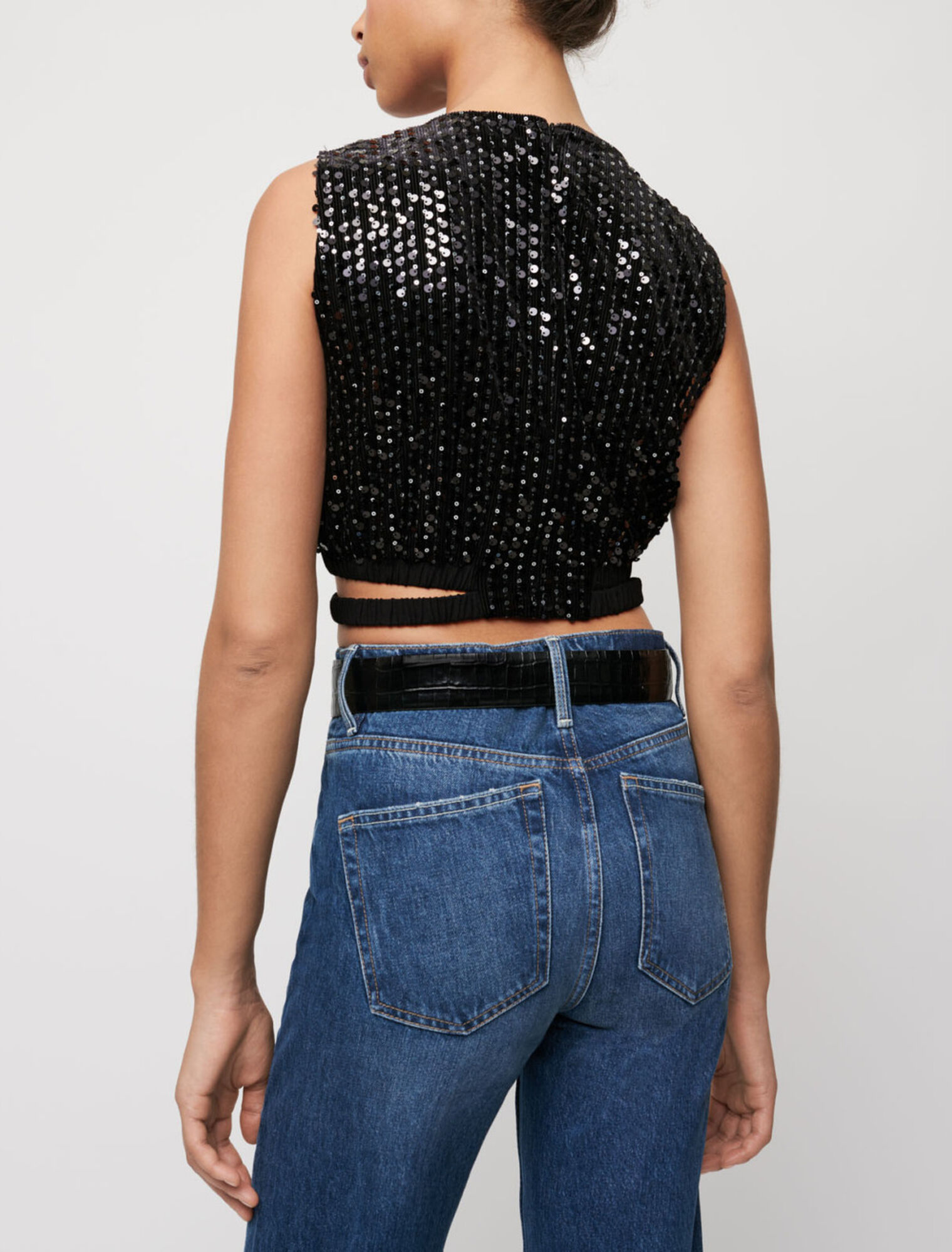 Crop top à sequins