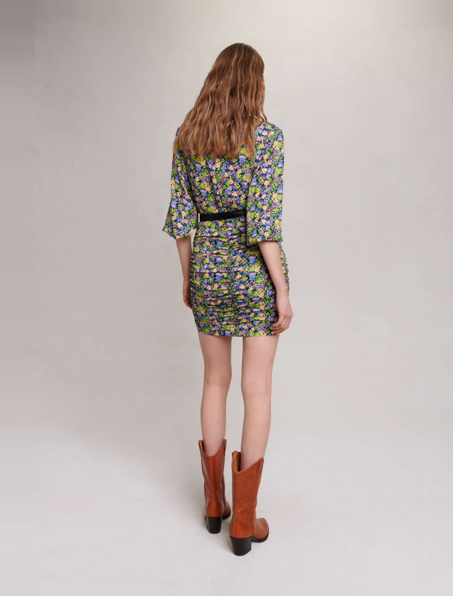 Robe courte à imprimé fleuri