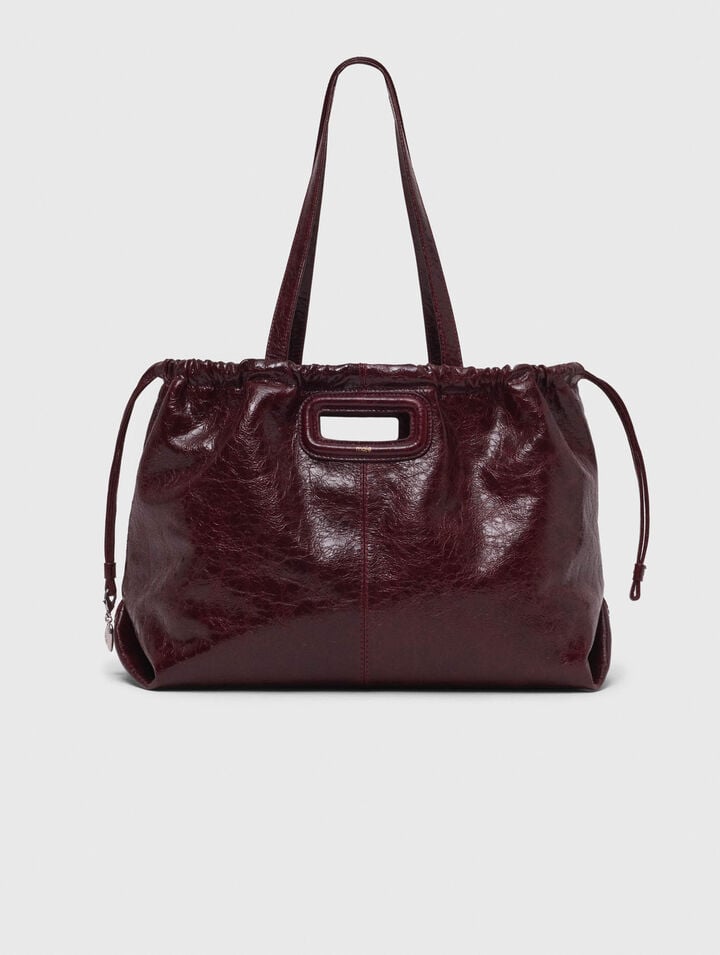 Sac M Tote en cuir craquelé