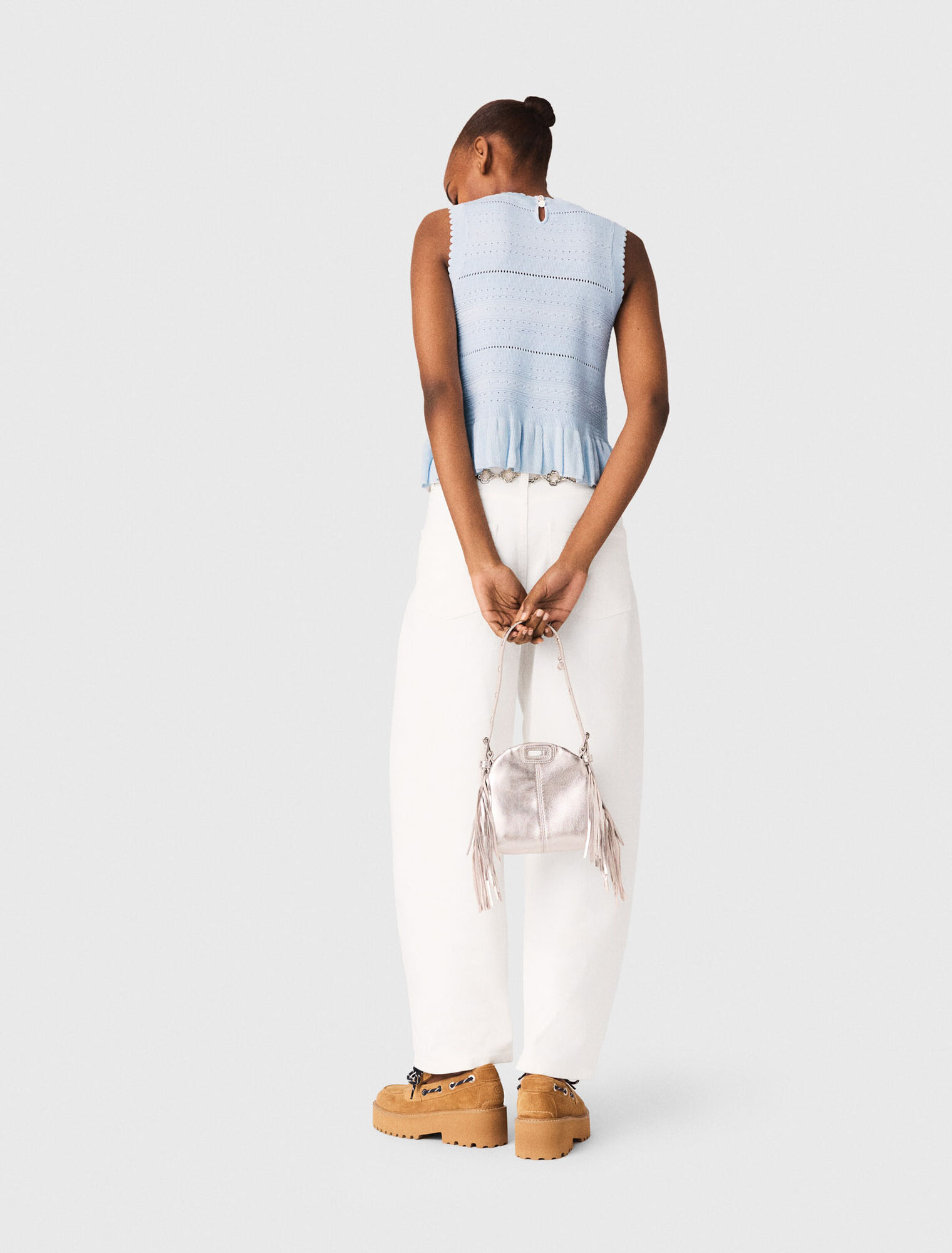 Top en maille avec volants