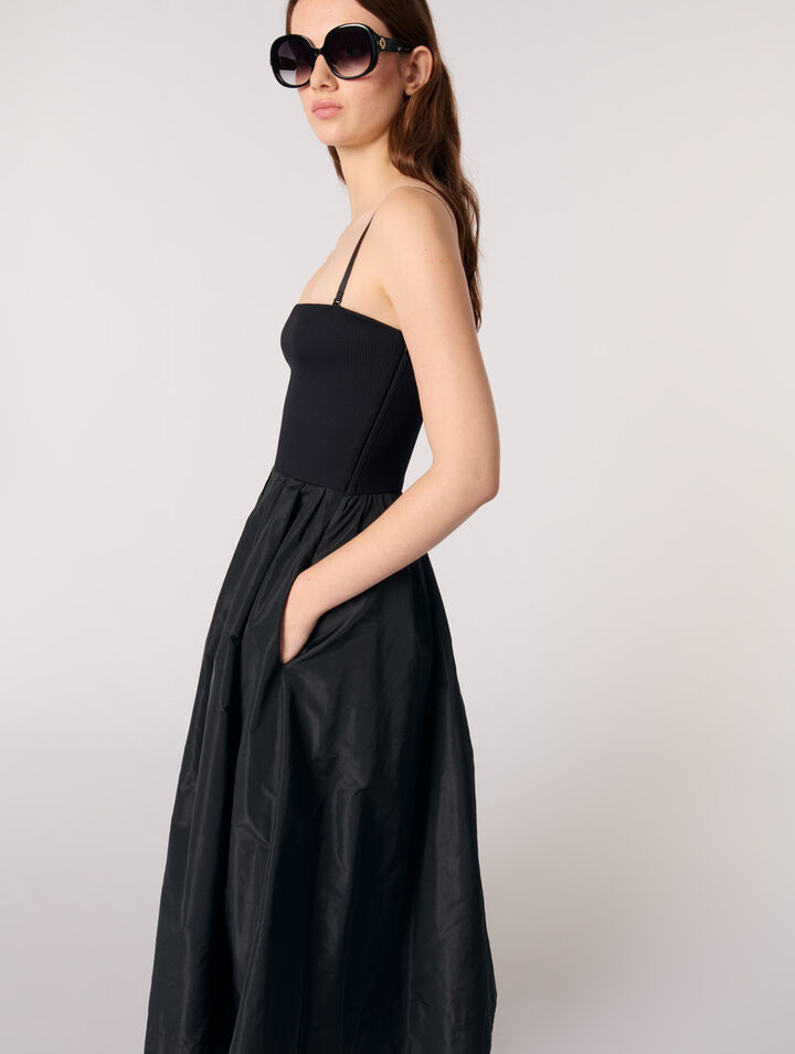 Robe bustier en maille et taffetas