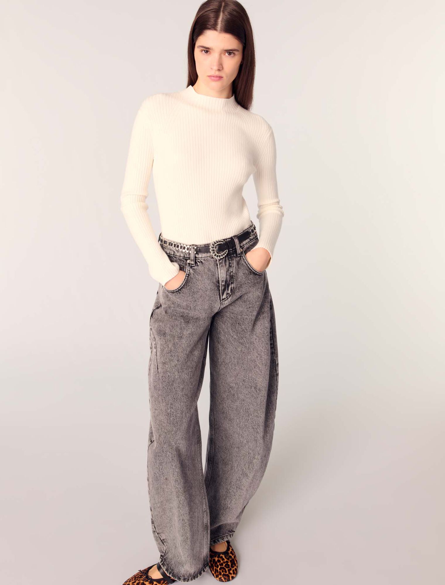 Pull en maille côtelée