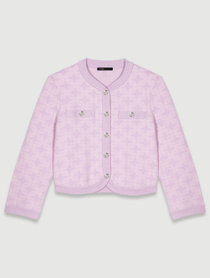 Cardigan en maille effet jacquard