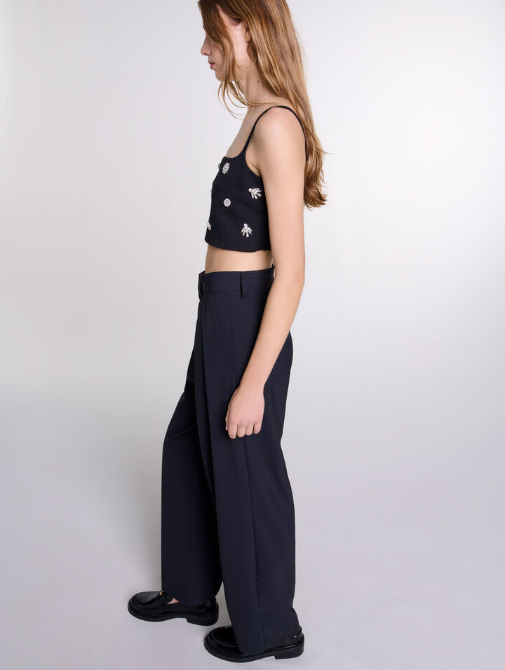 Pantalon large avec ceinture