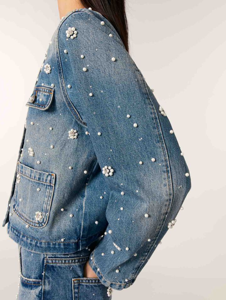 Veste en denim brodé