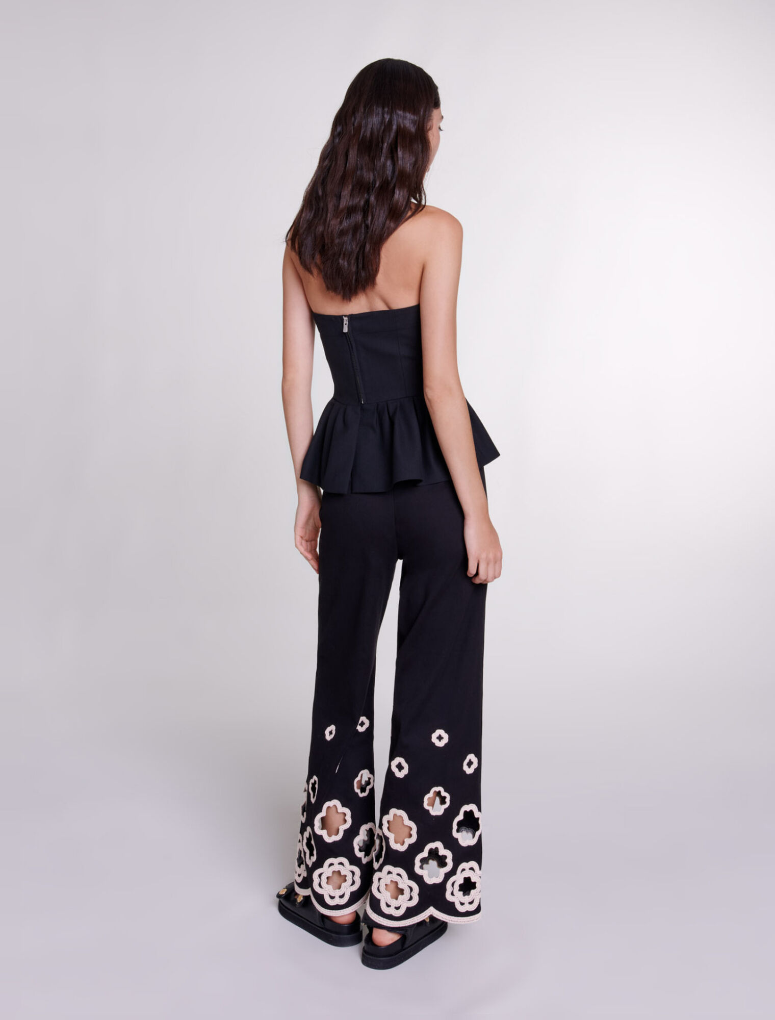 Pantalon large à crochet