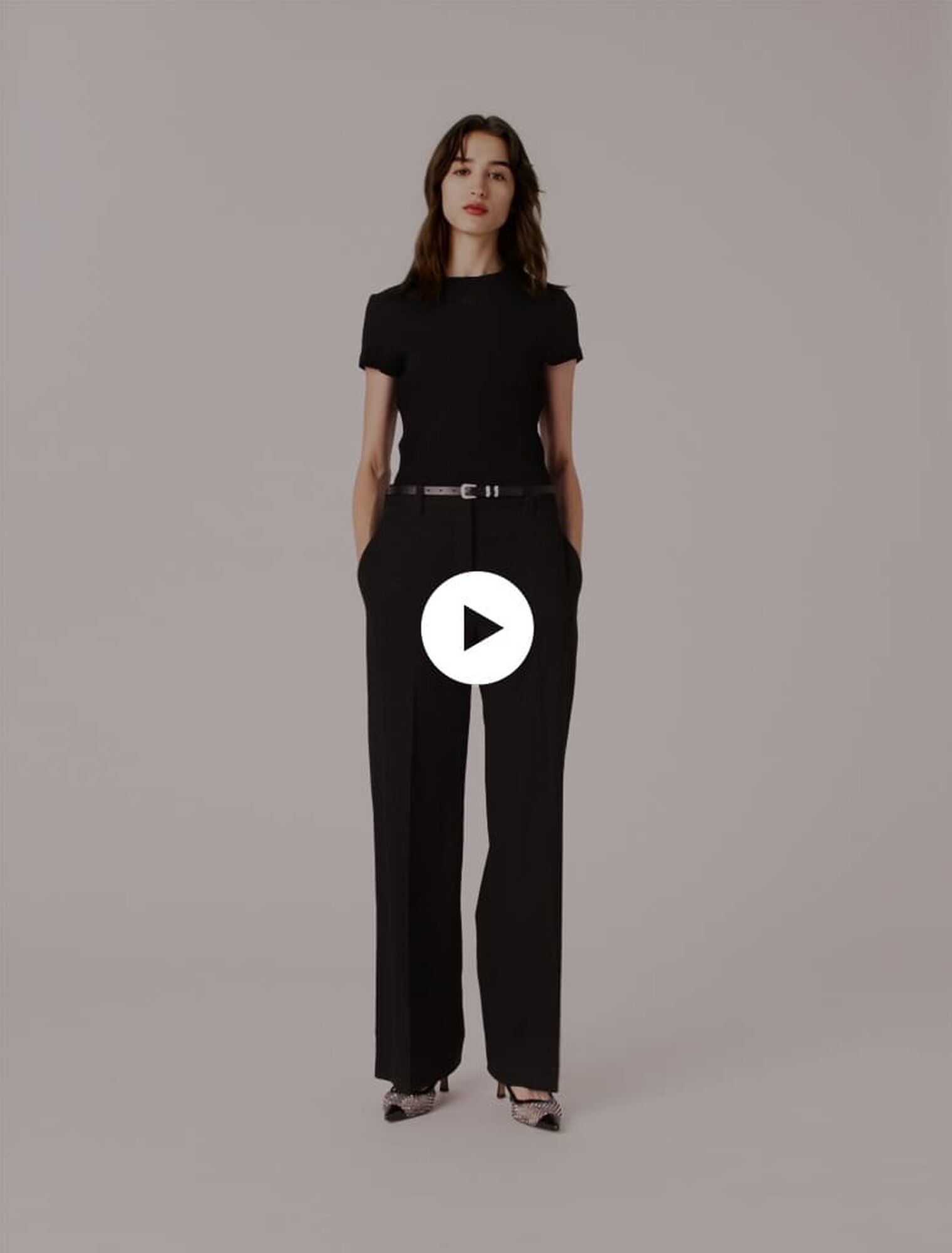Pantalon tailleur à strass