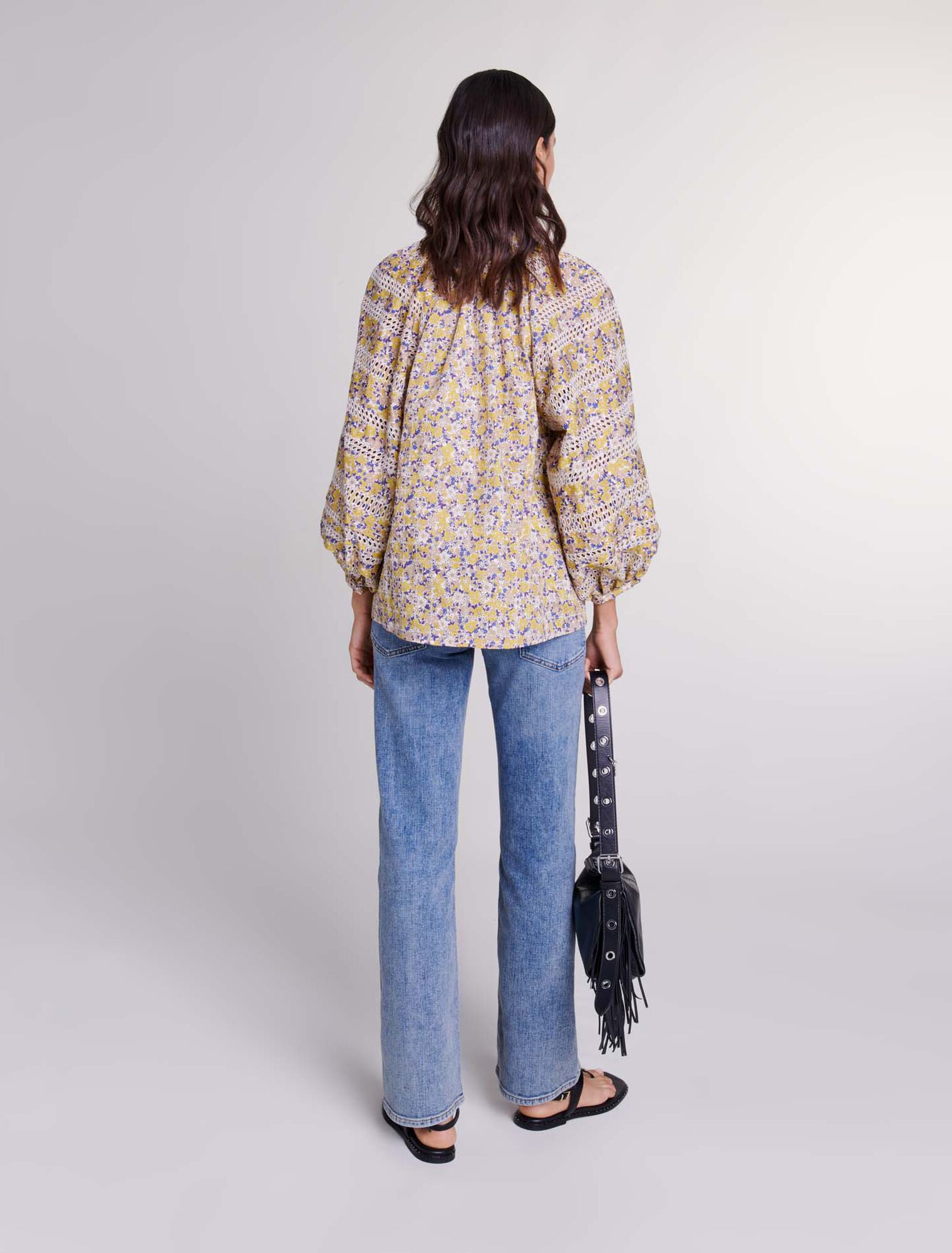 Blouse imprimée et brodée