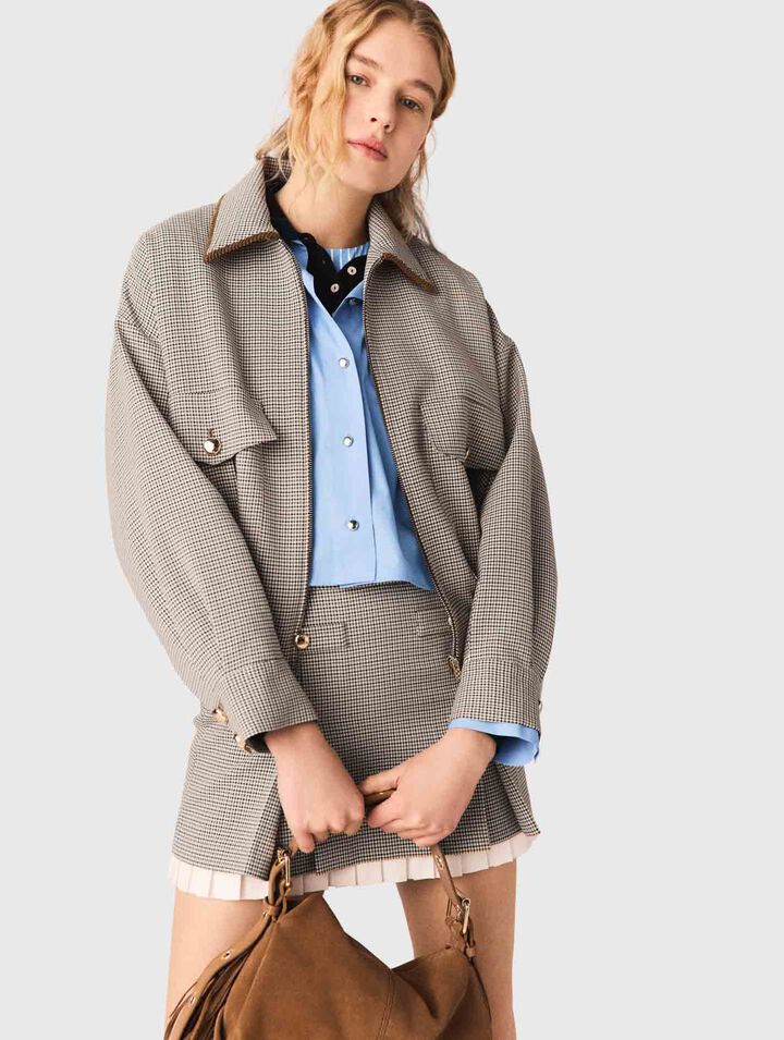 Blouson bomber &agrave; carreaux