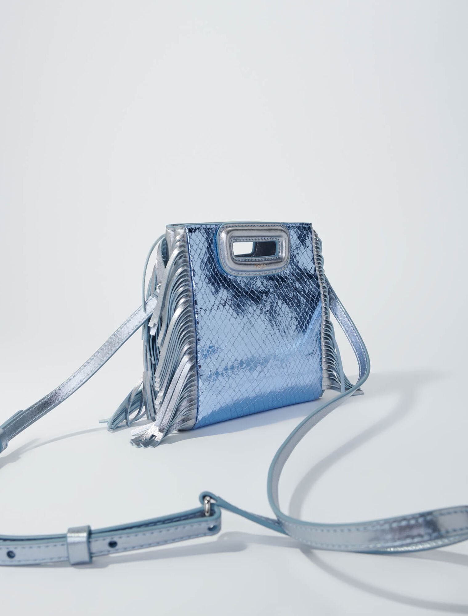 Sac M mini effet python métallisé
