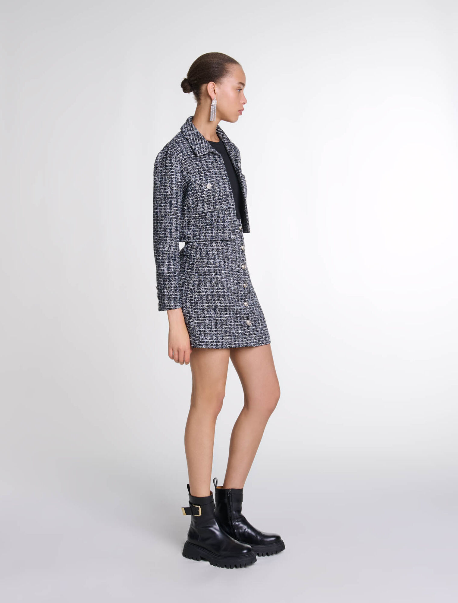Robe 2-en-1 en tweed