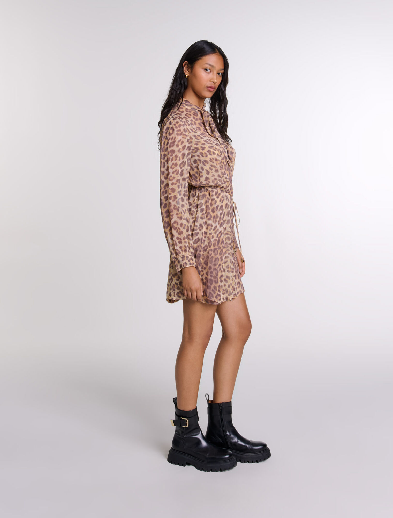 Robe courte imprimé léopard