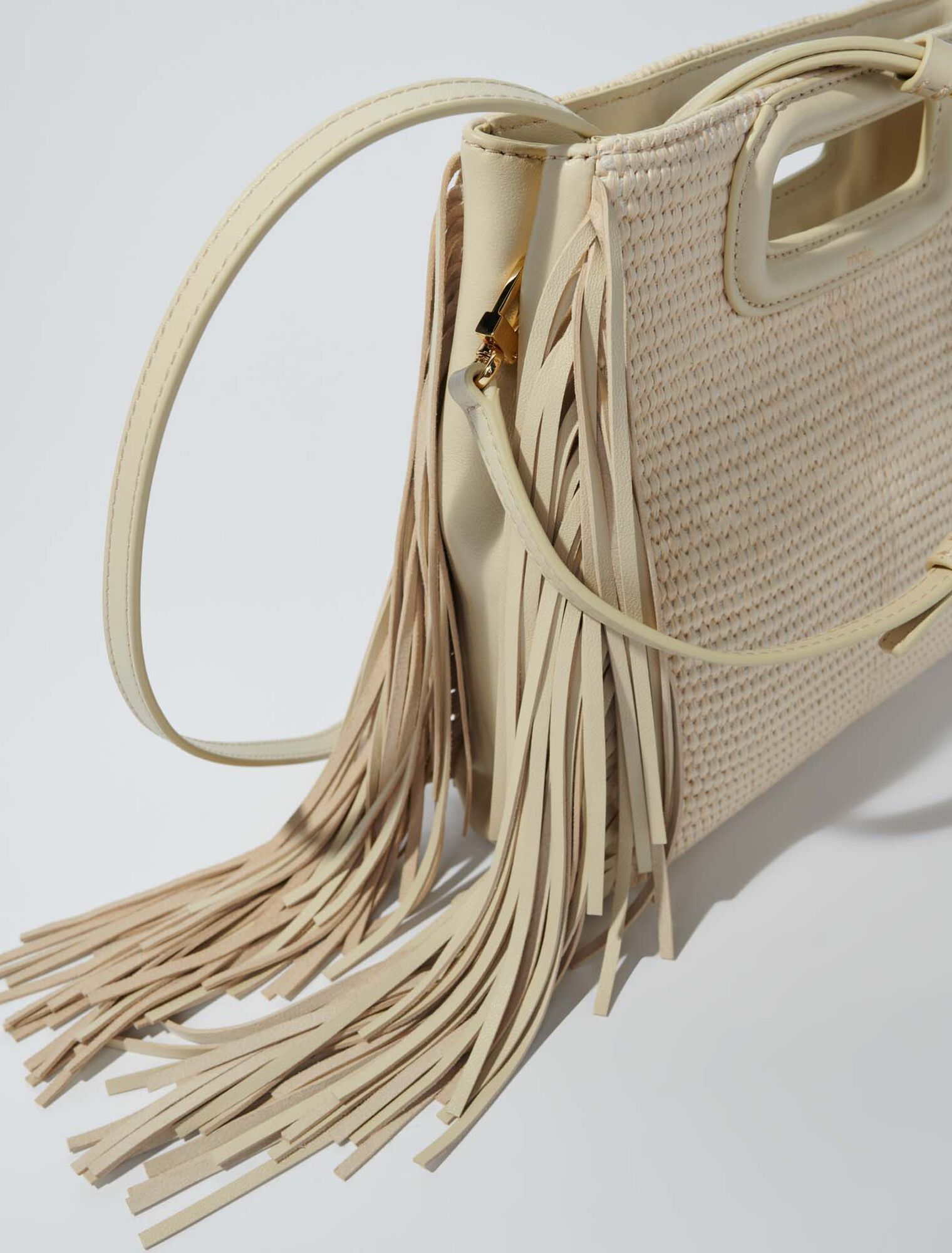 Sac M en textile et raphia