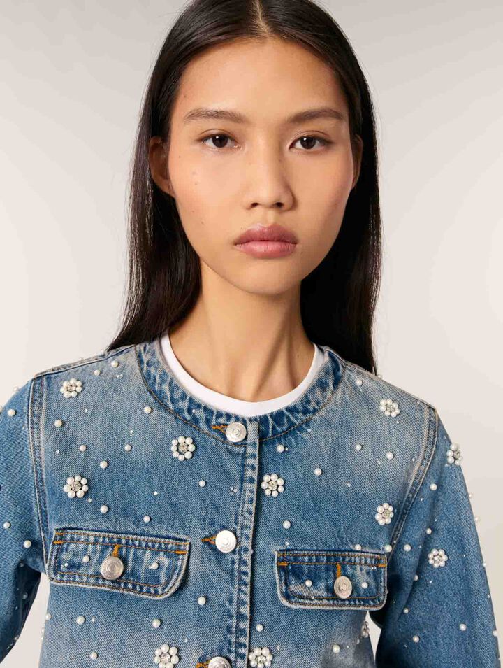 Veste en denim brodé