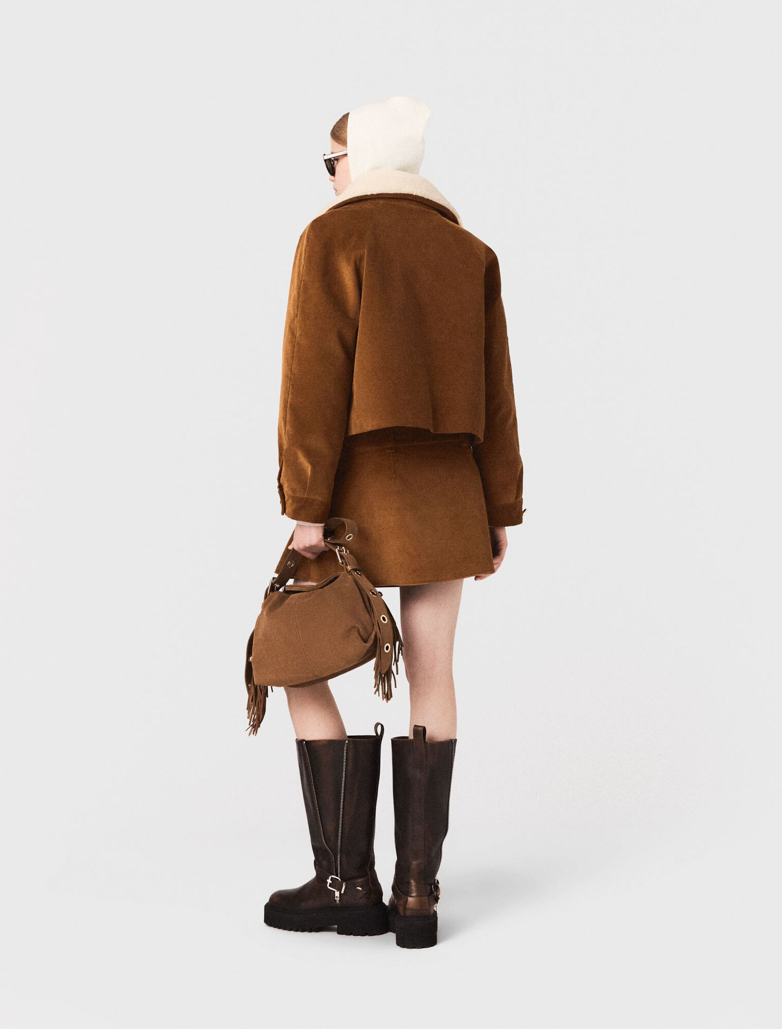Veste courte en velours côtelé