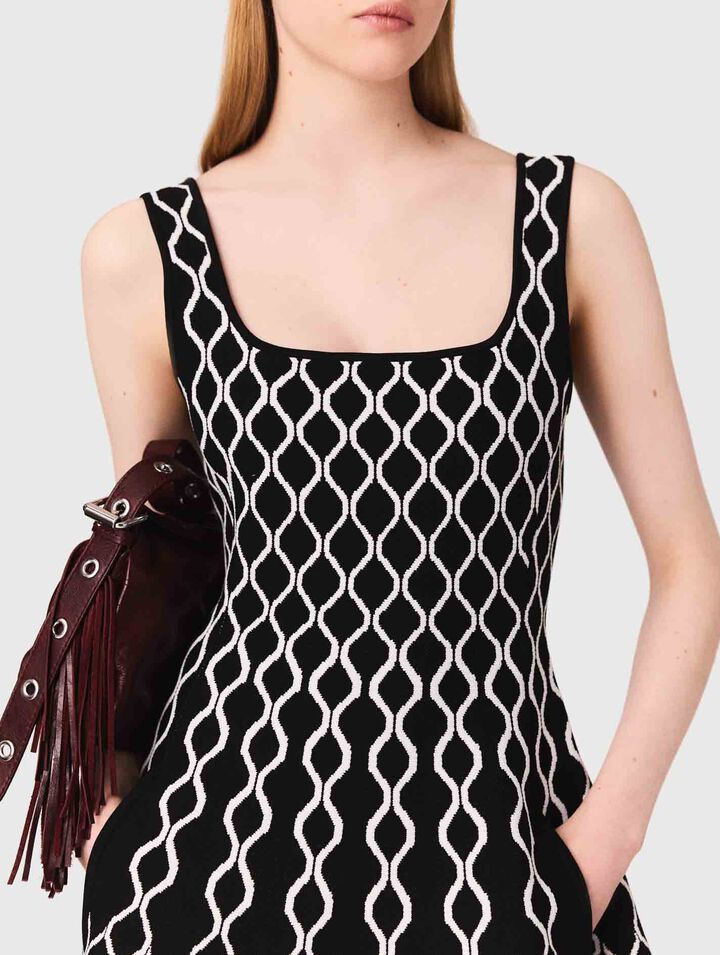 Robe midi en maille jacquard