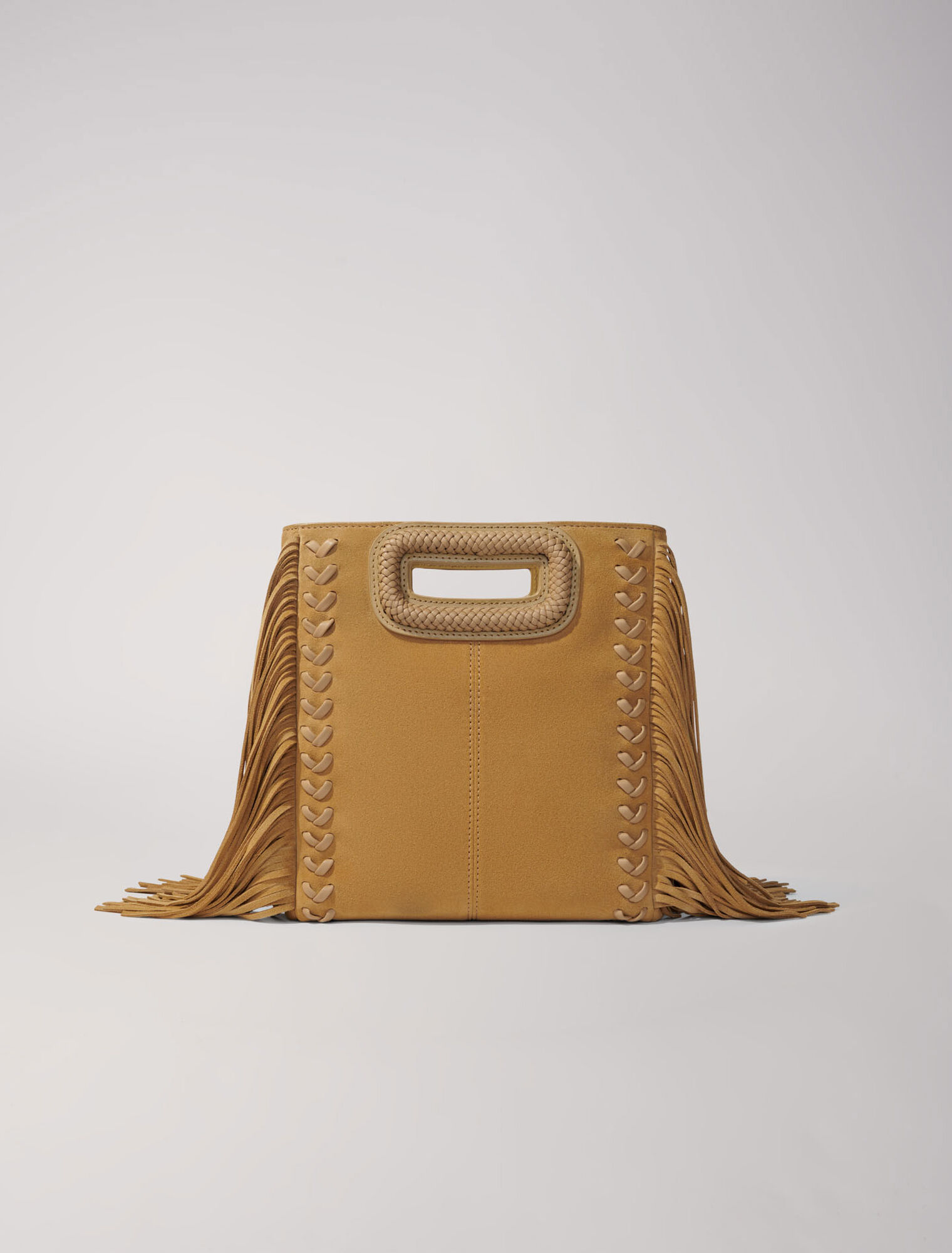 Sac M en suède avec poignée tressée