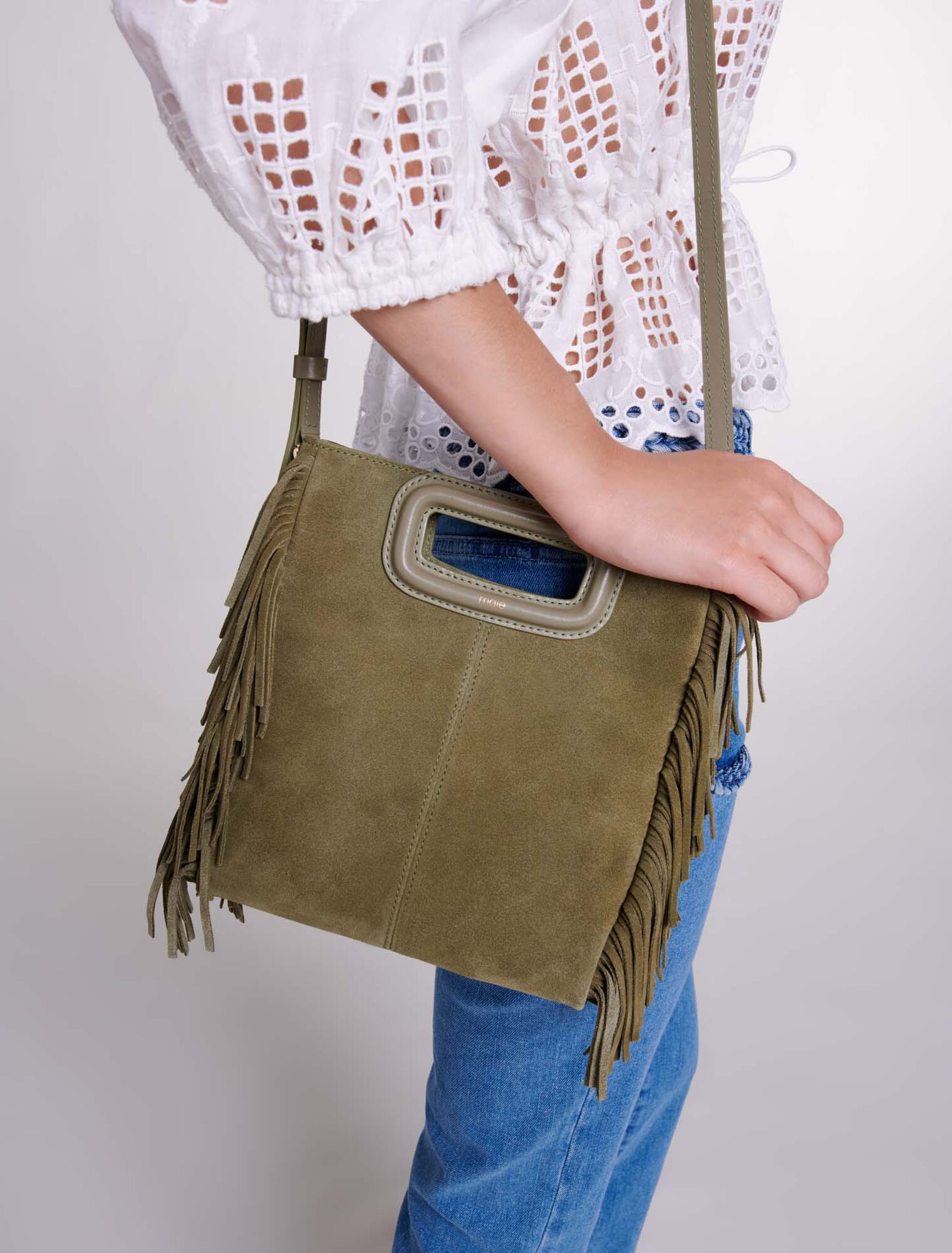 Sac M en cuir suède