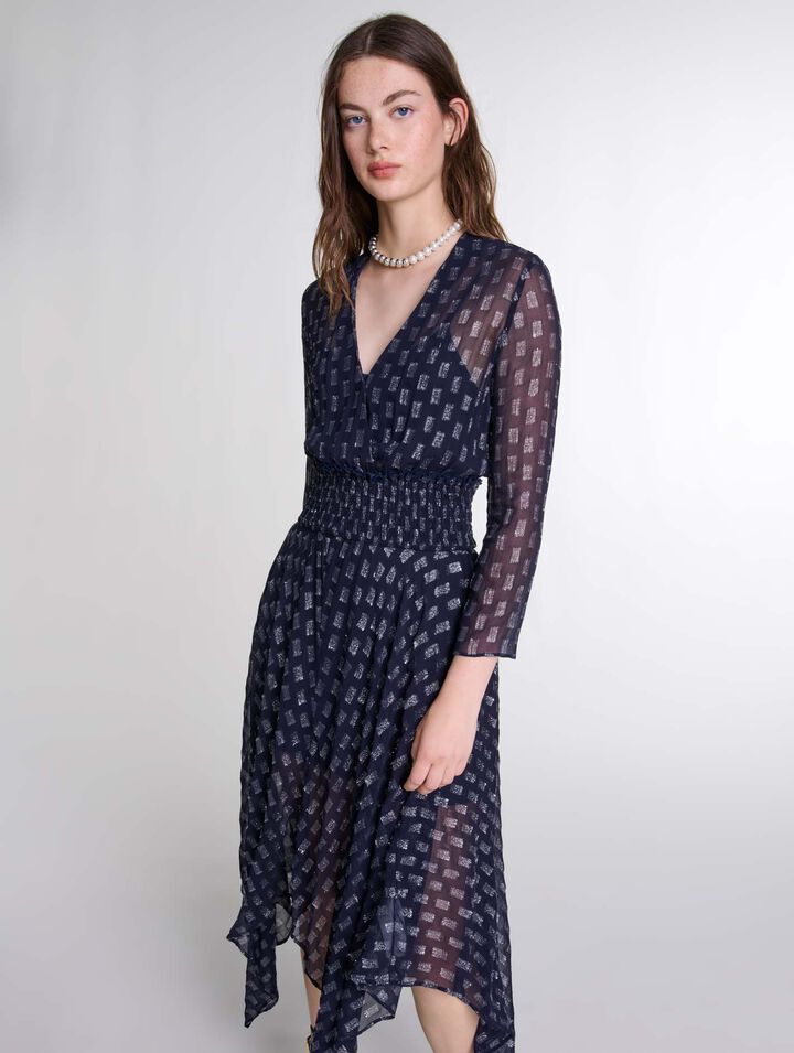 Robe longue asymétrique imprimé fleurs