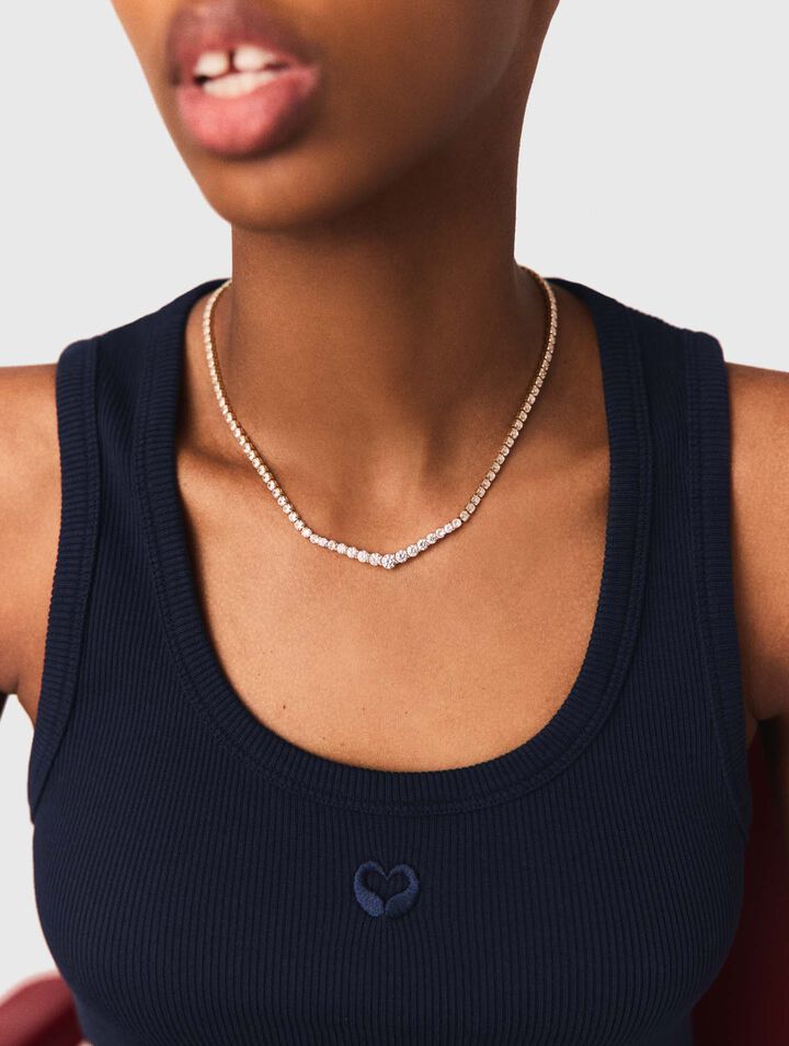 Collier cascade de strass