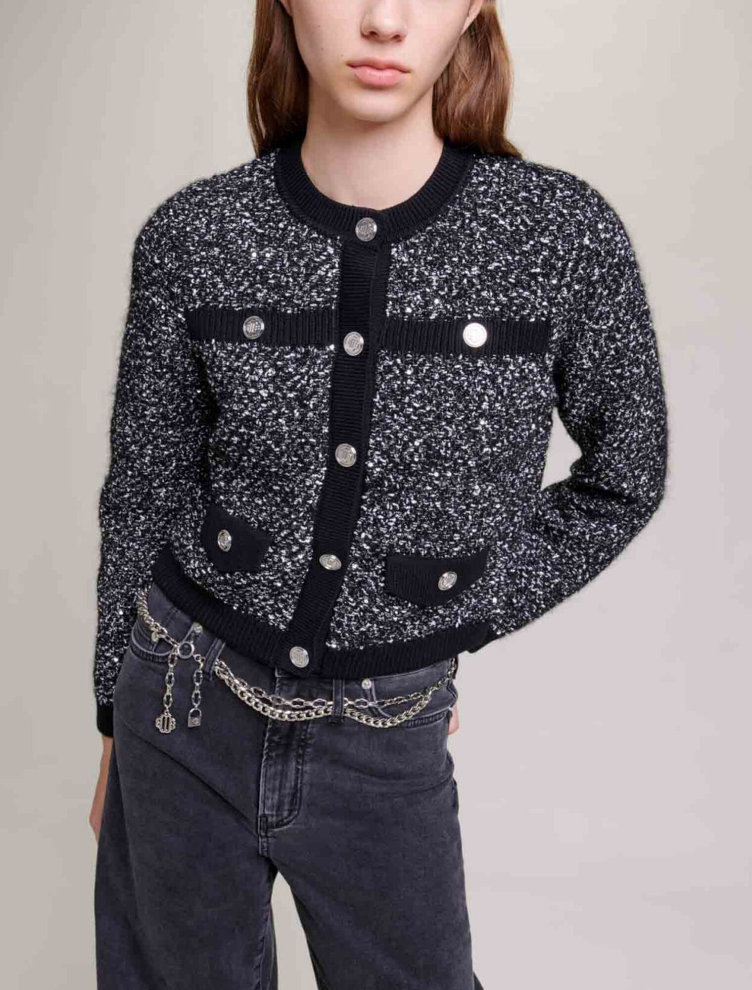Cardigan court effet tweed