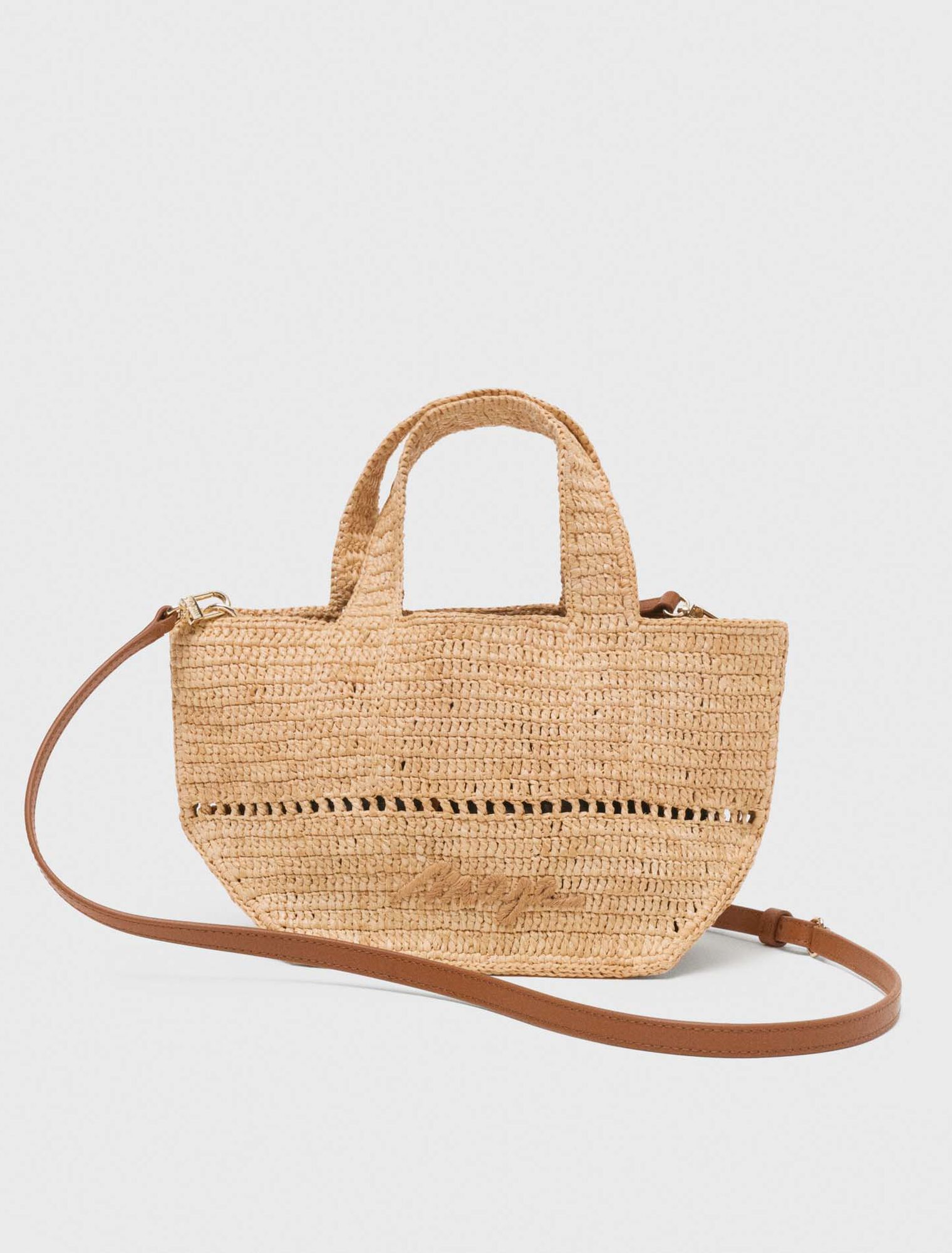 Mini cabas en raphia naturel