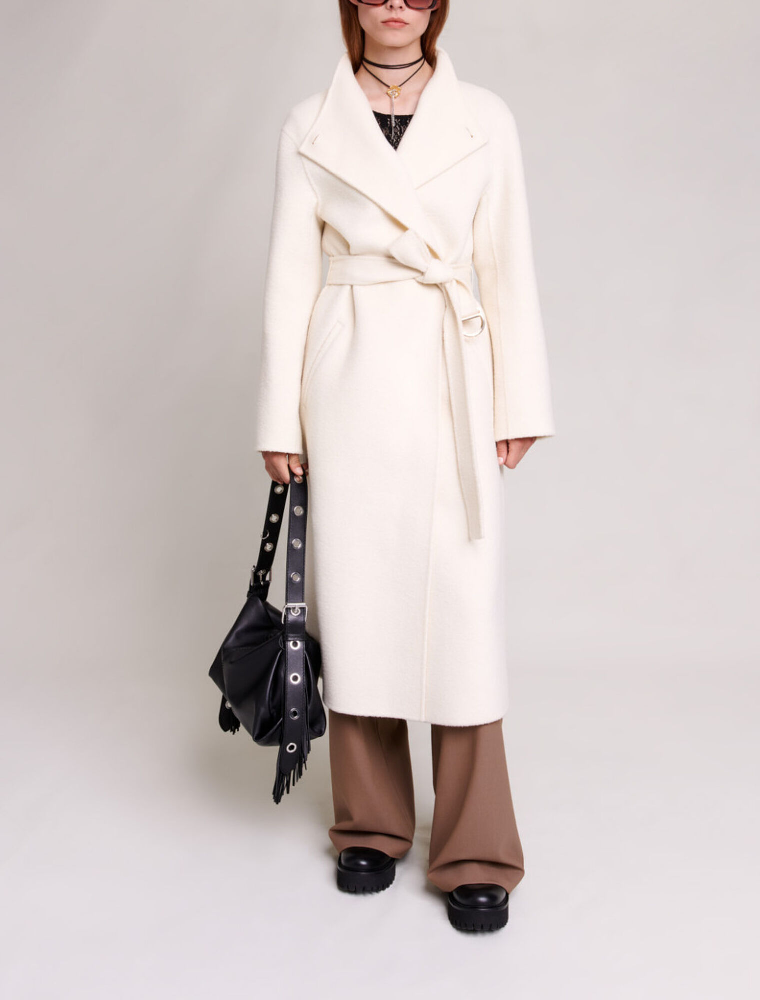 Manteau mi-long à nouer