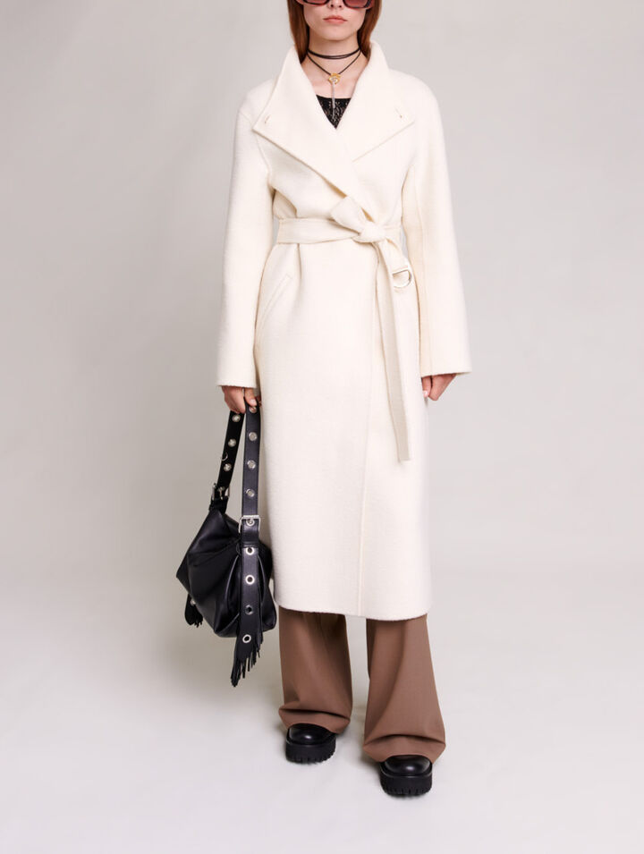 Manteau mi-long à nouer
