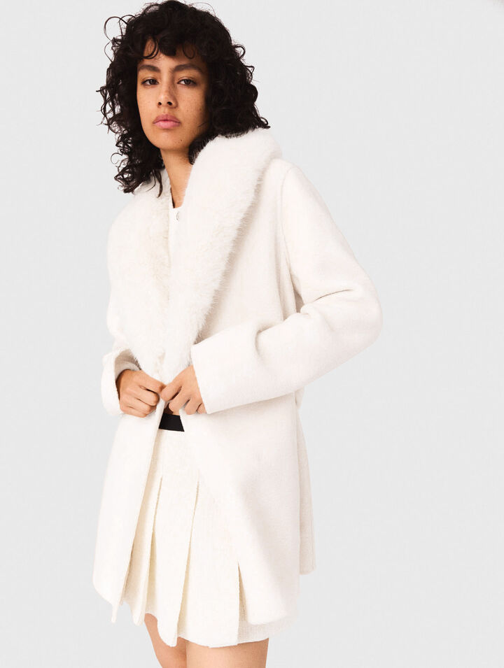 Manteau long en fausse fourrure