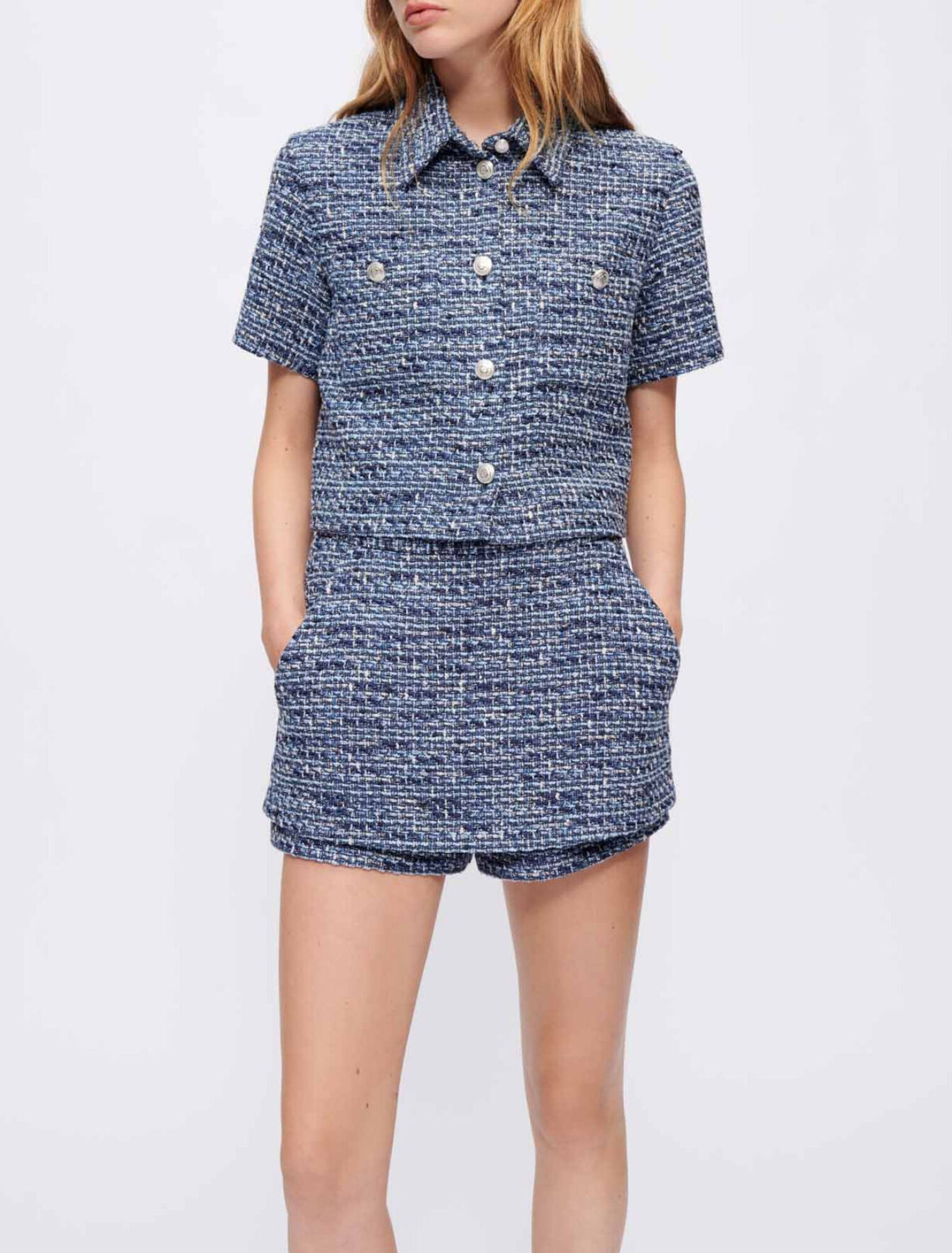Chemise en tweed chiné