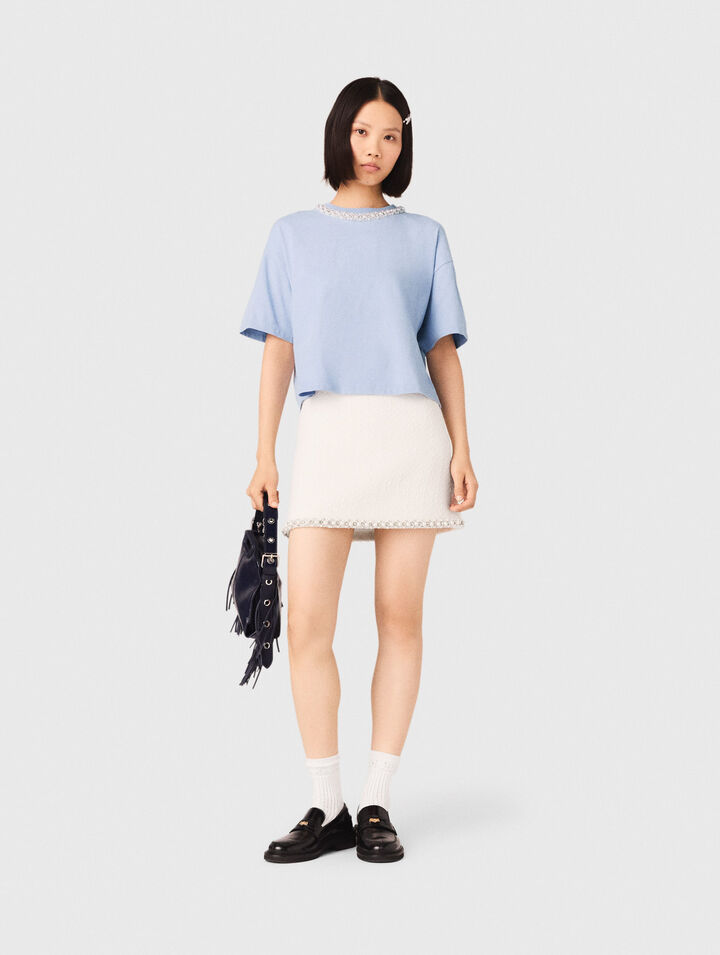 Tee shirt à col bijou