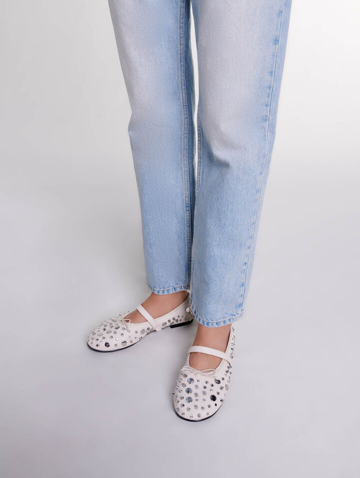 Ballerines à studs argentés