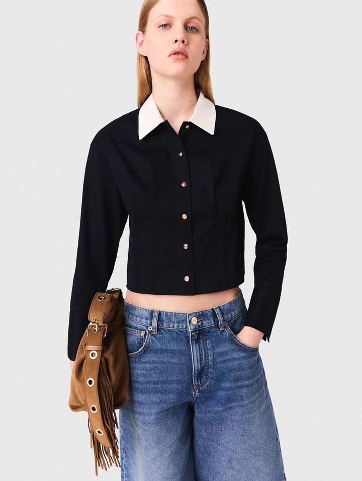 Chemise courte en popeline