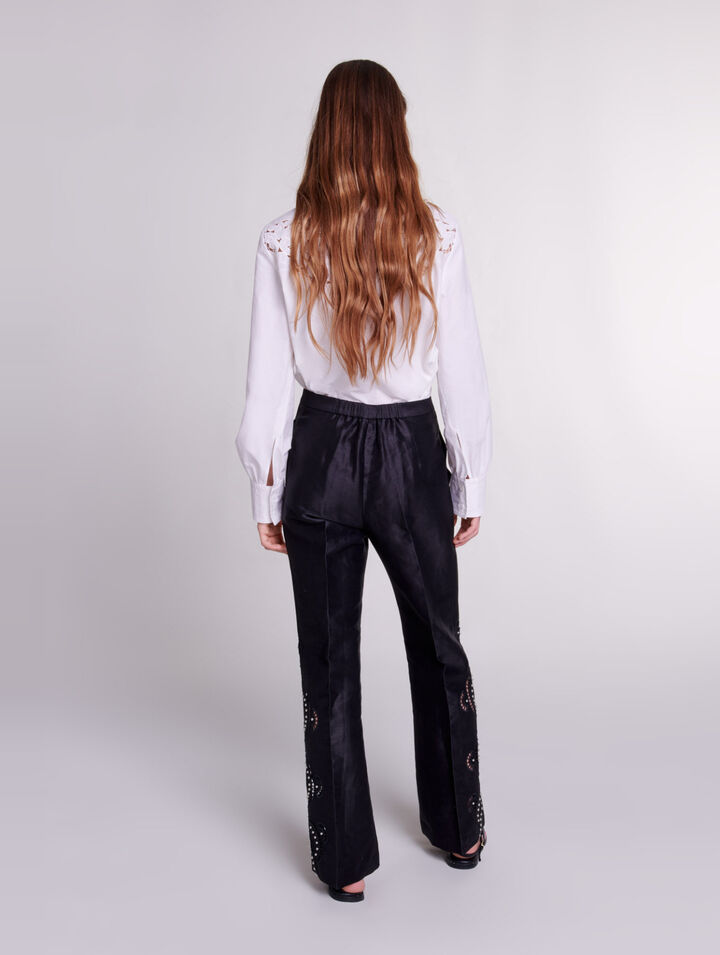 Pantalon évasé ajouré