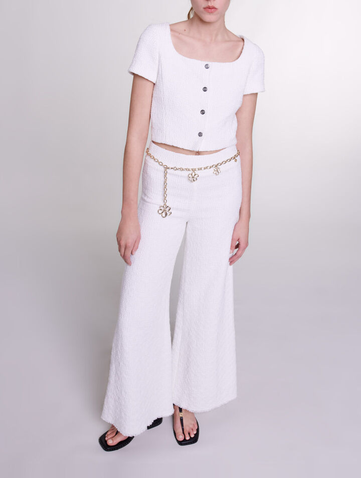 Pantalon large en tweed