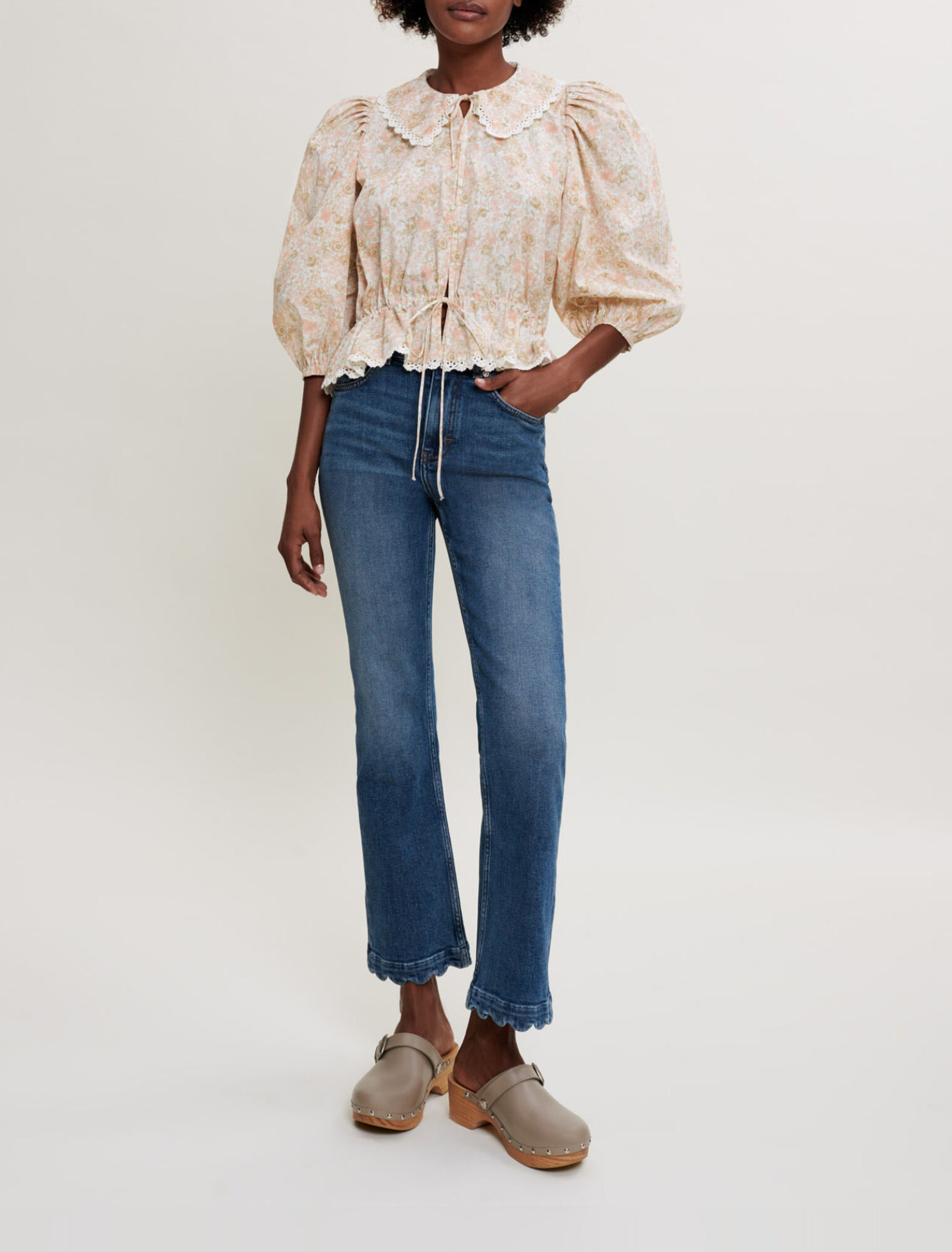 Chemise en coton imprimé petites fleurs
