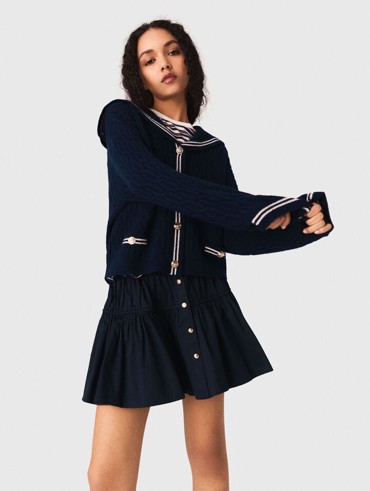 Cardigan torsad&eacute; avec col bateau