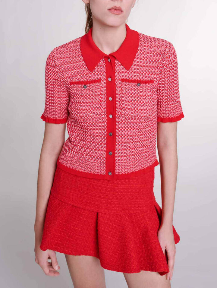 Mini-jupe en tweed asymétrique