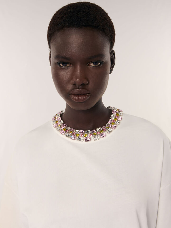 Tee-shirt à col bijou