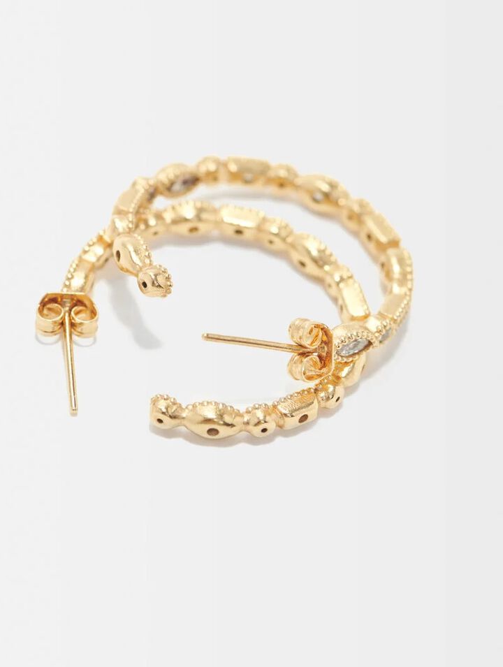 Boucles d'oreilles créoles à strass