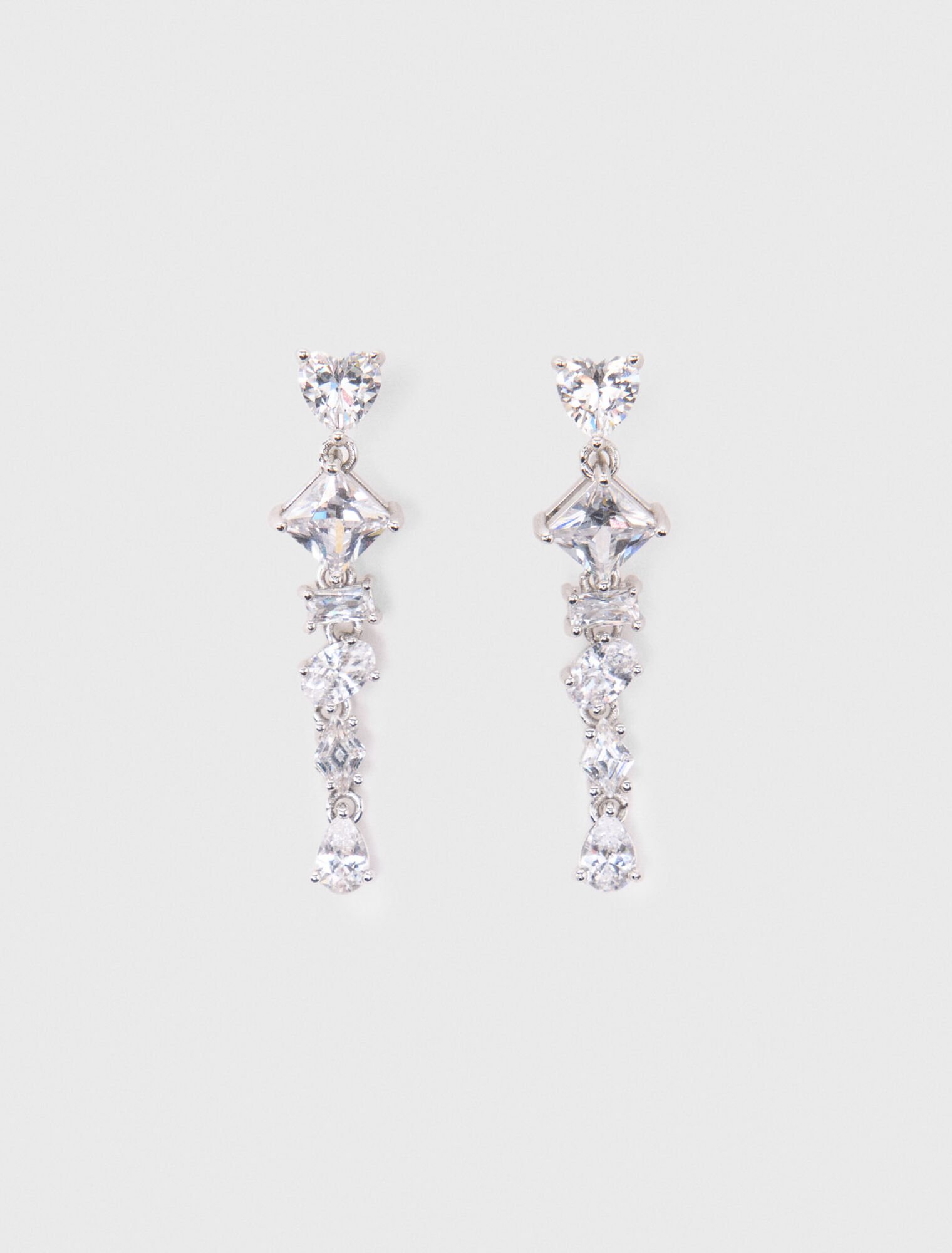 Boucles d'oreilles coeur strassé
