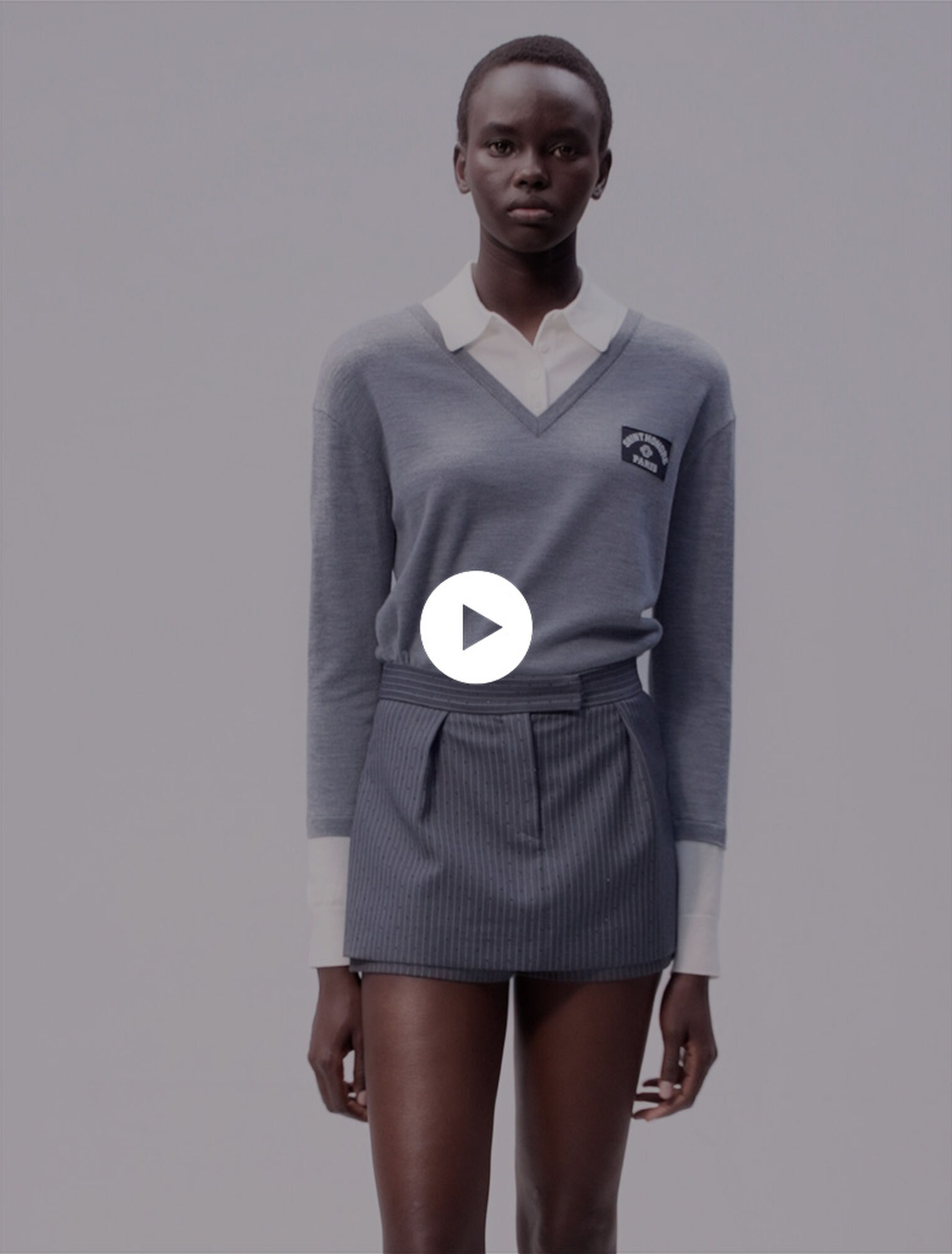 Short trompe l'œil strassé