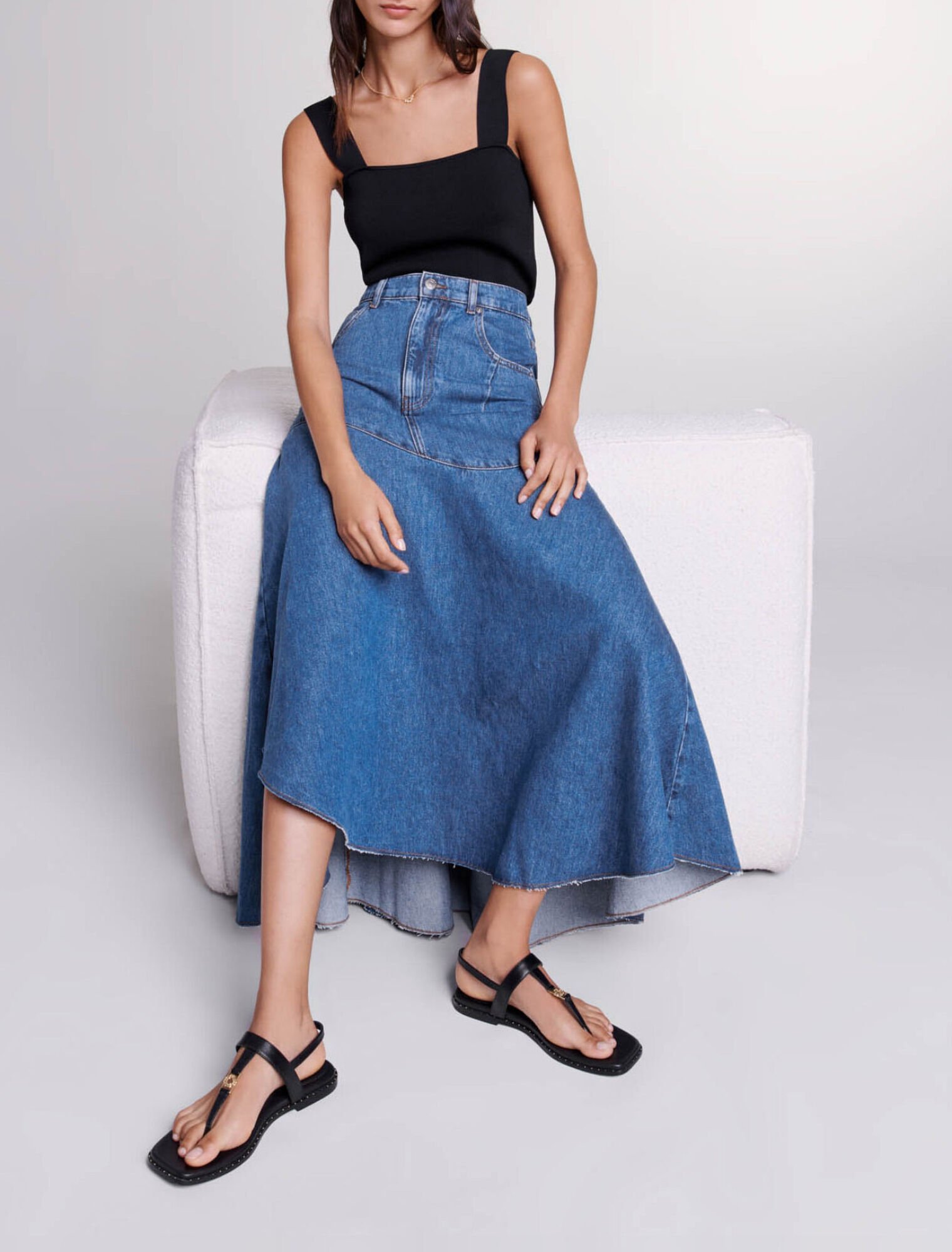 Jupe en denim asymétrique