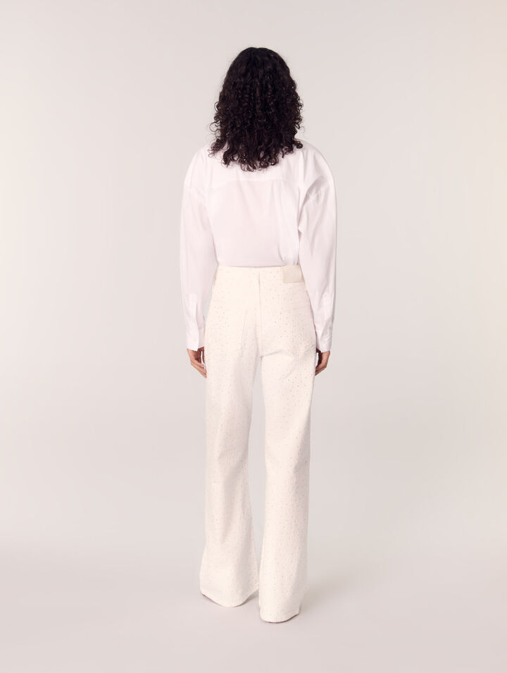 Chemise longue à fleurs brodées
