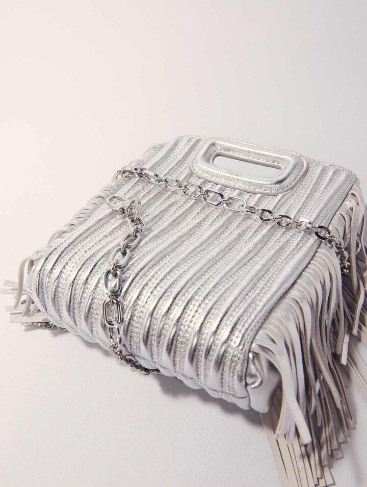 Sac M Mini en cuir matelassé métal
