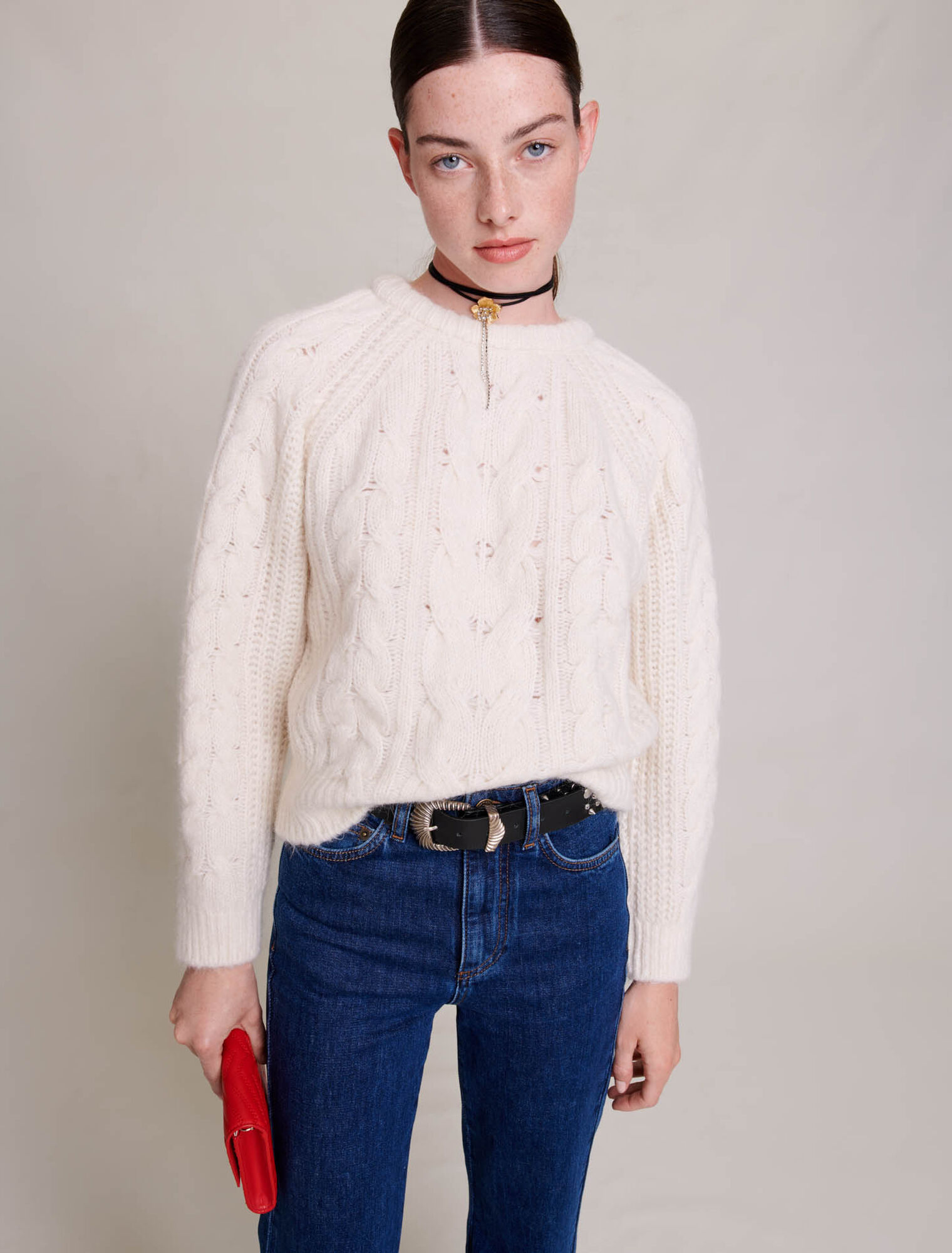 Pull en maille torsadée