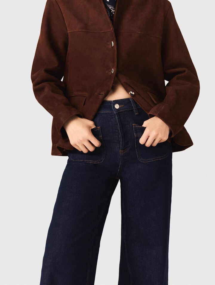 Jean large avec poches plaquées